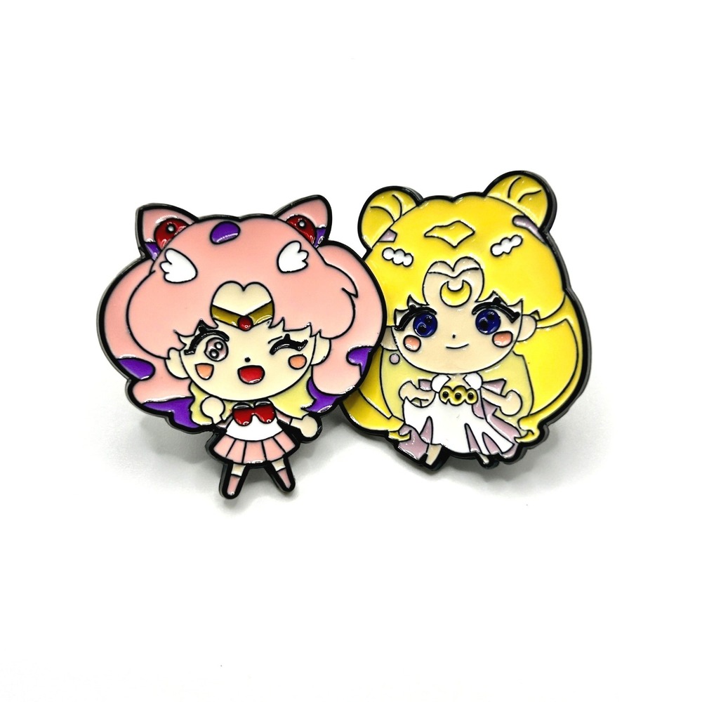 Sailor Moon Chibiusa Enamel Pin Set Unisex OS Pink Yellow Kawaii Anime Accessory